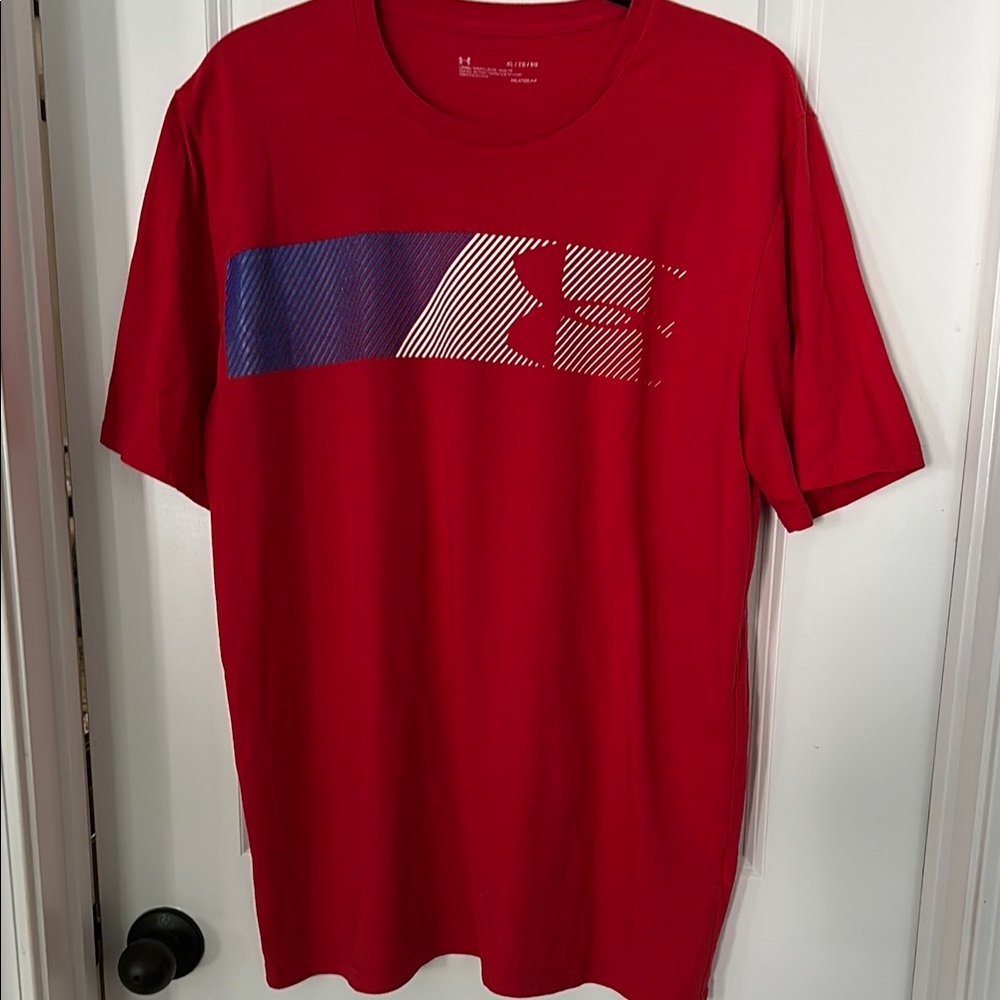 Under Armour Red and Blue Short Sleeve Tee